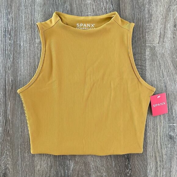 NWT Spanx Contour Rib Mock Neck Crop Top - Size: Small - Picture 2 of 7